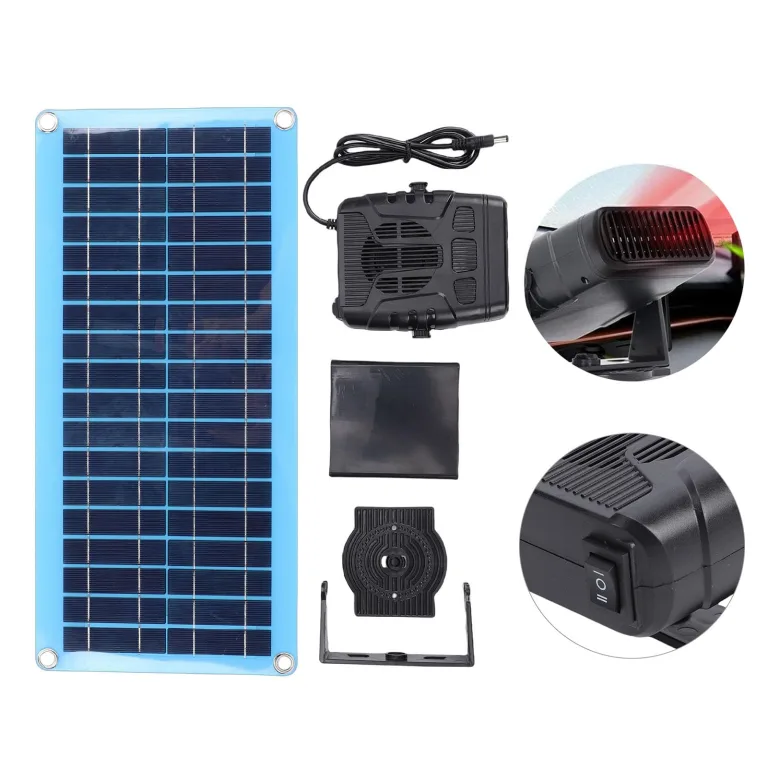 Yunseity 30-W-Solarpanel-Heizung für Hühnerställe und Haustierhäuser, Tragbare Warmwindanlage mit USB- und DC-Anschlüssen für die Gewächshausheizung und das Trocknen Kleiner Räume – Bild 3