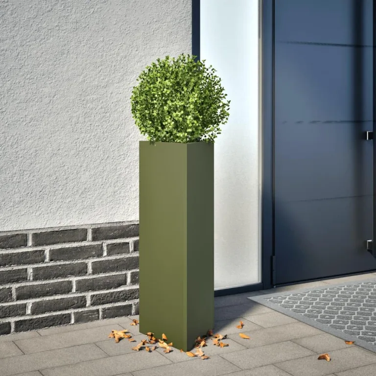 Pflanzkübel Gartenpflanzen Hochbeet Gartenbeet Frühbeet Pflanzkasten Pflanzkübel Blumentopf Blumenkasten Blumenkübel Anthrazit Dreieckig 50x43x75 cm Stahl – Bild 10