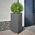 Pflanzkübel Gartenpflanzen Hochbeet Gartenbeet Frühbeet Pflanzkasten Pflanzkübel Blumentopf Blumenkasten Blumenkübel Anthrazit Dreieckig 50x43x75 cm Stahl - Thumbnail 1