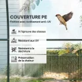 Outsunny Garten-Gewächshaus, Tunnel, verstärktes Rohrgestell, Bodenfläche 6 m², Tür mit Reißverschluss, 2 aufrollbare Fenster, Tomatengewächshaus, 3 x 2 x 2 m, transparent - Thumbnail 3