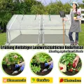 ACXIN Foliengewächshaus Tomatenhaus Frühbeet mit Spitzdach Niedriges Gewächshaus Atmungsaktiv Insektenabweisend Pflanzenhaus für Gemüse Kräuter Tomaten Garten Balkon Weiß 180 x 90 x 90 cm - Thumbnail 6