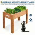 Garvee Hochbeet Holz, Blumenbett, Kräuterbeet, Frühbeet, mit Pflanzfolie, Abflusslöchern und seitlichen Haken, erhöhter Pflanzkasten-Ständer, für Garten, Terrasse, Balkon, Eiche, 86×46×76 cm - Thumbnail 5