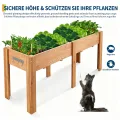Garvee Hochbeet Holz, Blumenbett, Kräuterbeet, Frühbeet, mit Pflanzfolie, Abflusslöchern und seitlichen Haken, erhöhter Pflanzkasten-Ständer, für Garten, Terrasse, Balkon, Eiche, 183×58×76 cm - Thumbnail 5