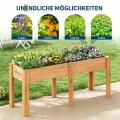 Garvee Hochbeet Holz, Blumenbett, Kräuterbeet, Frühbeet, mit Pflanzfolie, Abflusslöchern und seitlichen Haken, erhöhter Pflanzkasten-Ständer, für Garten, Terrasse, Balkon, Eiche, 183×58×76 cm - Thumbnail 6