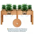 Garvee Hochbeet Holz, Blumenbett, Kräuterbeet, Frühbeet, mit Pflanzfolie, Abflusslöchern und seitlichen Haken, erhöhter Pflanzkasten-Ständer, für Garten, Terrasse, Balkon, Eiche, 183×58×76 cm - Thumbnail 7