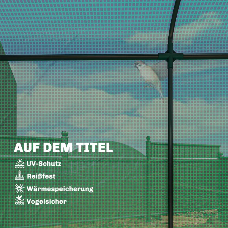 Outsunny Gewächshaus mit Netzfenstern und aufrollbarer Tür, Foliengewächshaus aus Stahl 200 x 75 x 188 cm, Tomatenhaus Tomatengewächshaus für Gemüse, Tomaten, Blumen, Pflanzen, Grün – Bild 4