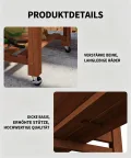 Garvee Hochbeet aus Holz, mit Rollen und Ablageboden, Pflanzkasten, Pflanztrog, Blumenkübel, Kräuterbeet, für Garten, Balkon und Terrasse, 122×61×76 cm, braun - Thumbnail 4