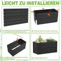 LZQ Hochbeet Metall 180x90x58cm M für Garten Verzinktes Gemüsebeet Pflanzkasten Pflanzenbeet Kräuterbeet aus Rostfreiem Stahl Frühbeet Hochbeete für Gemüse Blumen Kräuter, Rechteckigl Schwarz 975L - Thumbnail 6