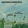 Outsunny Gewächshaus ca. 300x270x200 cm Faltbar Pop Up Tomatenhaus aus PE mit Satteldach, Stabiler Pflanztunnel, aufrollbare Reißverschlusstüren und Fenster, Grün - Thumbnail 4