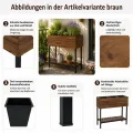 Hochbeet HWC-P84, Pflanzbeet Blumen-/Pflanzkasten Pflanzkübel, Ablage Outdoor Akazie Holz FSC® 79x80x31cm - Hellbraun - Thumbnail 2