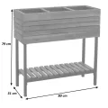 Hochbeet HWC-P84, Pflanzbeet Blumen-/Pflanzkasten Pflanzkübel, Ablage Outdoor Akazie Holz FSC® 79x80x31cm - Hellbraun - Thumbnail 3