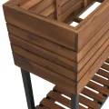 Hochbeet HWC-P84, Pflanzbeet Blumen-/Pflanzkasten Pflanzkübel, Ablage Outdoor Akazie Holz FSC® 79x80x31cm - Hellbraun - Thumbnail 6