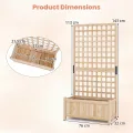 HOMASIS Blumenkasten mit Sichtschutz, Pflanzkübel mit Rankgitter, Pflanzkasten aus Holz, Hochbeet Pflanzgefäß Rankkasten Gartenspalier Rankhilfe für Balkon Garten Terrasse (Natur, 76x32x143cm) - Thumbnail 3