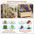 HOMASIS Blumenkasten mit Sichtschutz, Pflanzkübel mit Rankgitter, Pflanzkasten aus Holz, Hochbeet Pflanzgefäß Rankkasten Gartenspalier Rankhilfe für Balkon Garten Terrasse (Natur, 76x32x143cm) - Thumbnail 4