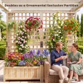 HOMASIS Blumenkasten mit Sichtschutz, Pflanzkübel mit Rankgitter, Pflanzkasten aus Holz, Hochbeet Pflanzgefäß Rankkasten Gartenspalier Rankhilfe für Balkon Garten Terrasse (Natur, 76x32x143cm) - Thumbnail 8