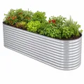 Hochbeet Metall 240x80x80 cm, verzinkter Stahl, wetterfest, oval mit abgerundeten Ecken, inkl. MontageSet, Handschuhe und Nagetierschutz (Anthrazit, 240 x 80 x 80 cm) - Thumbnail 9