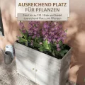Outsunny Hochbeet aus Holz mit Schrankfach, Kräuterbeet mit Rollen, Pflanzkasten und Blumenkasten mit Vliesstoff für Balkon, Garten, 110 x 50 x 95 cm, Weiß - Thumbnail 3