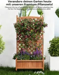 Garvee Holz-Pflanzkasten mit Rankgitter, erhöhtes Hochbeet mit Rollen und Feststellbremsen, Drainagelöchern, Vertikalgitter, für Terrasse, Balkon und Innenbereich, braun, 2er-Pack - Thumbnail 6