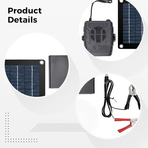 20 W tragbares Solarmodul-Kit mit Heizung, Batteriebox im Lieferumfang enthalten, Silikon-Solarpanel, leichter Winterwärmer für Auto, Hühnerstall, Gewächshaus, Haustierhaus – Bild 6