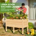LUXOAK 119x81x57 cm Holz Hochbeet mit Beinen, extra tief 40 cm Pflanztiefe, Hochbeet für Gemüse, Kräuter und Blumen, Pflanzkasten für Balkon, Terrasse und Garten, einfache Montage - Thumbnail 6