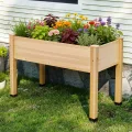 LUXOAK 119x81x57 cm Holz Hochbeet mit Beinen, extra tief 40 cm Pflanztiefe, Hochbeet für Gemüse, Kräuter und Blumen, Pflanzkasten für Balkon, Terrasse und Garten, einfache Montage - Thumbnail 9