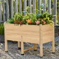 LUXOAK 119x81x57 cm Holz Hochbeet mit Beinen, extra tief 40 cm Pflanztiefe, Hochbeet für Gemüse, Kräuter und Blumen, Pflanzkasten für Balkon, Terrasse und Garten, einfache Montage - Thumbnail 1