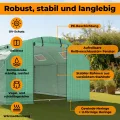 Foliengewächshaus 300x800x200CM PE Plane 140g/m²,Foliengewächshäuser mit Erdanker & Seilen,Gartenhäuschen für Garten Pflanzen Grün - Thumbnail 2