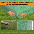 Foliengewächshaus 300x800x200CM PE Plane 140g/m²,Foliengewächshäuser mit Erdanker & Seilen,Gartenhäuschen für Garten Pflanzen Grün - Thumbnail 4