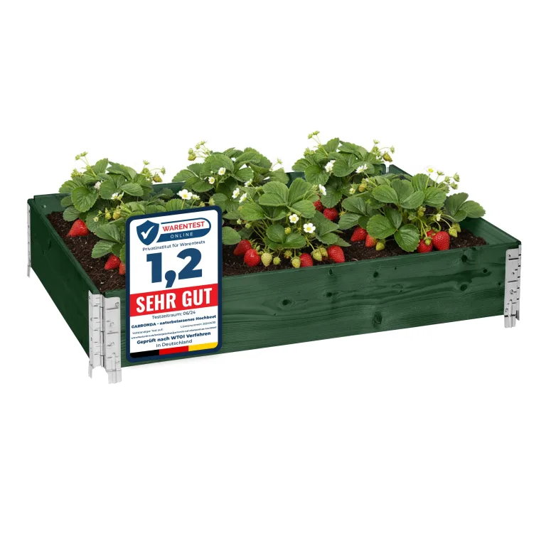 Garronda Hochbeete für Garten Palettenrahmen 120x80x20 cm Hochbeet Holz 1 Stück steckbar stapelbar faltbar für Pflanzen Blumen Kräuter Obst und Gemüse Grün GD-0075 – Bild 1