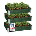Garronda Hochbeete für Garten Palettenrahmen 120x80x20 cm Hochbeet Holz 3 Stück steckbar stapelbar faltbar für Pflanzen Blumen Kräuter Obst und Gemüse Grün GD-0075 - Thumbnail 1