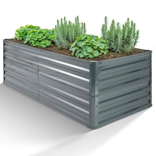 Arebos Hochbeet Metall 240x90x79 cm | Gartenbeet aus verzinktem Stahl | Pflanzbeet wetterfest & rostfrei | Gemüsebeet für Garten & Terrasse | Bausatz Anthrazit ohne Boden – Bild 8