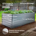 Arebos Hochbeet Metall 240x90x79 cm | Gartenbeet aus verzinktem Stahl | Pflanzbeet wetterfest & rostfrei | Gemüsebeet für Garten & Terrasse | Bausatz Anthrazit ohne Boden - Thumbnail 2
