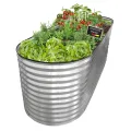 NATIV, Metallhochbeet für Kinder, 160 x 80 x 45 cm, ovales Hochbeet aus verzinktem Stahl, wetterfestes Pflanzbeet mit Kantenschutz, Innenverstrebung, Gartenbeet für Gemüse, Kräuter & Blumen - Thumbnail 8