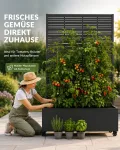Hochbeet mit Sichtschutz, Metall Pflanzkasten mit Rankgitter und Rollen, freistehender Pflanzkübel 33cm tief, wetterfest für Blumen und Kletterpflanzen - Ideal für Garten, Balkon und Terrasse - Thumbnail 7