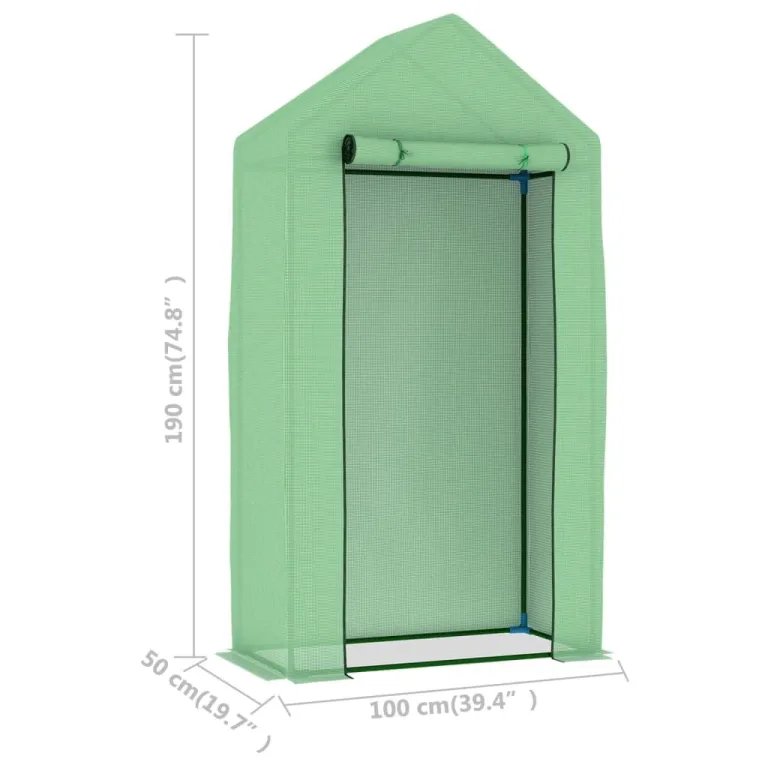 Gewächshaus mit Stahlrahmen und PE-Netzgewebe 0,5 m² 1x0,5x1,9 m mit Tür für Tomatenhaus, Pflanzenhaus, Frühbeet, Balkon und Terrasse, wetterfest und begehbar für Pflanzenschutz und – Bild 8