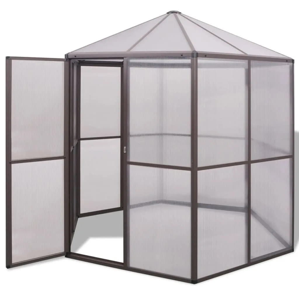 Gewächshaus Aluminium 240×211×232 cm mit Polycarbonatplatten, UV-beständig, wärmeisolierend, begehbar, wetterfest für Pflanzenhaus, Tomatenhaus, Anzuchthaus, Balkon und Outdoor Nutzung