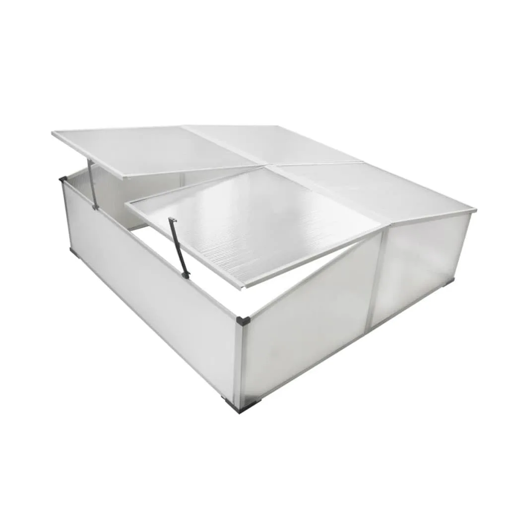 Frühbeet mit 4 Deckeln aus Polycarbonat, Aluminiumrahmen, 108 x 41 x 110 cm, wetterfest und UV-beständig, ideal für Gewächshaus, Tomatenhaus, Pflanzenhaus, Frostschutz und Anzucht im Garten