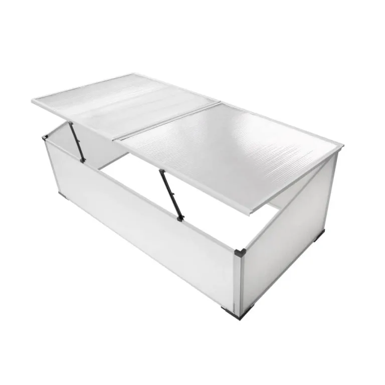 Frühbeet mit 4 Deckeln aus Polycarbonat, Aluminiumrahmen, 108 x 41 x 110 cm, wetterfest und UV-beständig, ideal für Gewächshaus, Tomatenhaus, Pflanzenhaus, Frostschutz und Anzucht im Garten – Bild 5