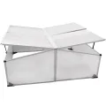 Frühbeet mit 4 Deckeln aus Polycarbonat, Aluminiumrahmen, 108 x 41 x 110 cm, wetterfest und UV-beständig, ideal für Gewächshaus, Tomatenhaus, Pflanzenhaus, Frostschutz und Anzucht im Garten - Thumbnail 9