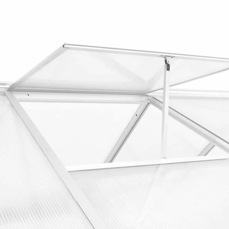 Gewächshaus Aluminium mit Polycarbonat 421x190x195 cm, 15,6 m³ Volumen, UV-beständig und wärmeisoliert, ideal für Tomatenhaus, Frühbeet, Pflanzenhaus, Gemüse, Aussaat, Garten und Terrasse – Bild 4