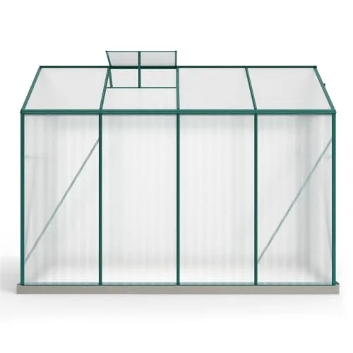 Aluminium Gewächshaus mit Fundament 4,75 m² – 190x253 cm, inkl. Dachfenster & Schiebetür, Polycarbonat Hohlkammerplatten, winterfestes Tomatenhaus für Garten & Terrasse – Bild 9