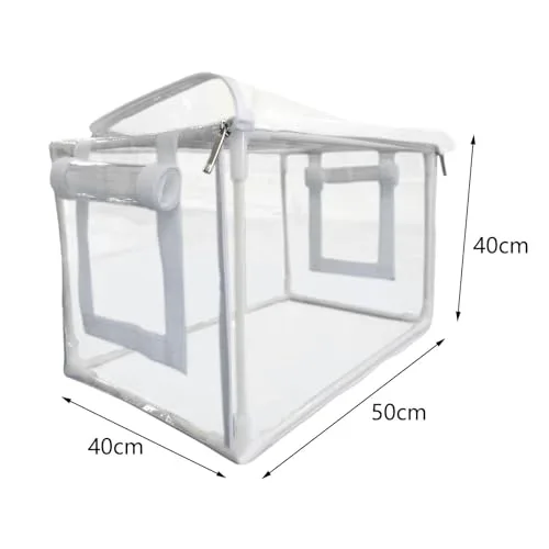 Homyl Still Air Box Pilzzuchtbehälter Mini Gewächshaus Pflanzcontainer PVC Isoliert Wetterfest für Balkon Terrasse Gartenpflanzen Gemüse Blumen, Klar – Bild 10
