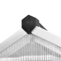 Aluminium Gewächshaus mit Fundament 4,6 m², UV-beständiges Treibhaus aus doppellagigen Polycarbonat Platten, robuste Aluminiumkonstruktion mit Grundrahmen aus 4 Profilen, - Thumbnail 7