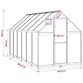 Aluminium Gewächshaus mit Tür Anthrazit 183,5 x 363,5 x 207 cm, wetterfestes Garten Gewächshaus im Tunnel-Design, verstellbare Höhe ohne Werkzeug, aus Aluminium und verzinktem - Thumbnail 9