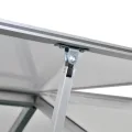 Gewächshaus Aluminium 481x250x195 cm, 12 m² Grundfläche, doppelwandige Polycarbonat-Platten, UV-beständig, Thermisch isoliert, stabiles Aluminium-Gewächshaus mit Dachöffnungen - Thumbnail 4