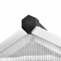 Gewächshaus Aluminium 481x250x195 cm, 12 m² Grundfläche, doppelwandige Polycarbonat-Platten, UV-beständig, Thermisch isoliert, stabiles Aluminium-Gewächshaus mit Dachöffnungen - Thumbnail 5