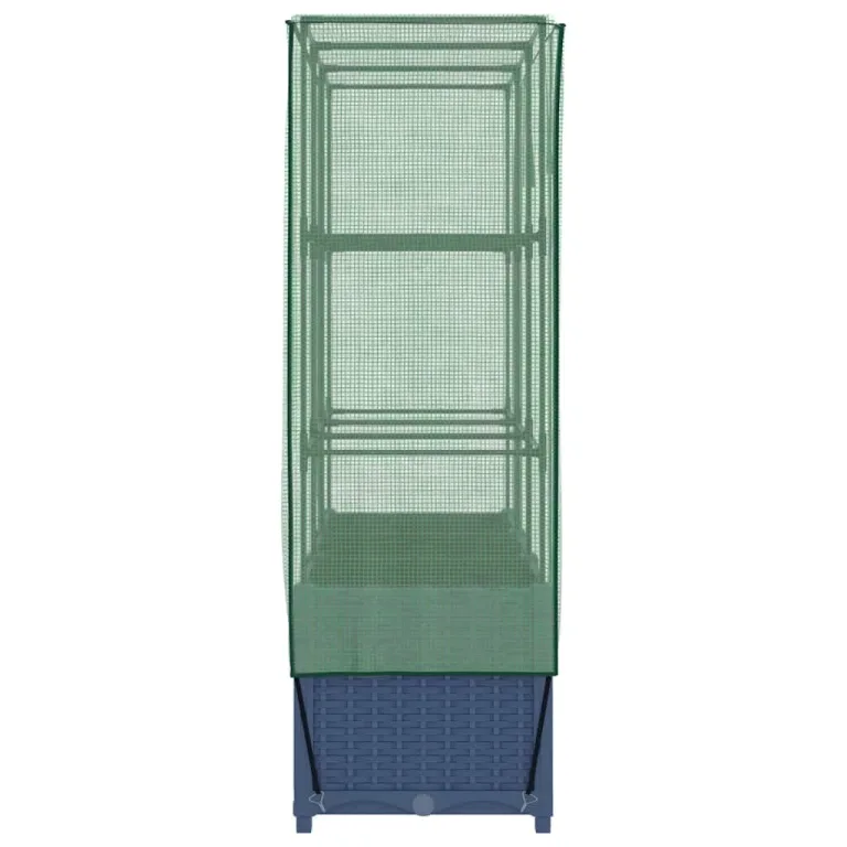 Frühbeet für Pflanzen mit Hochbeet und Abdeckung in Tomatenhaus Rattan-Optik für Garten und Balkon – Bild 5