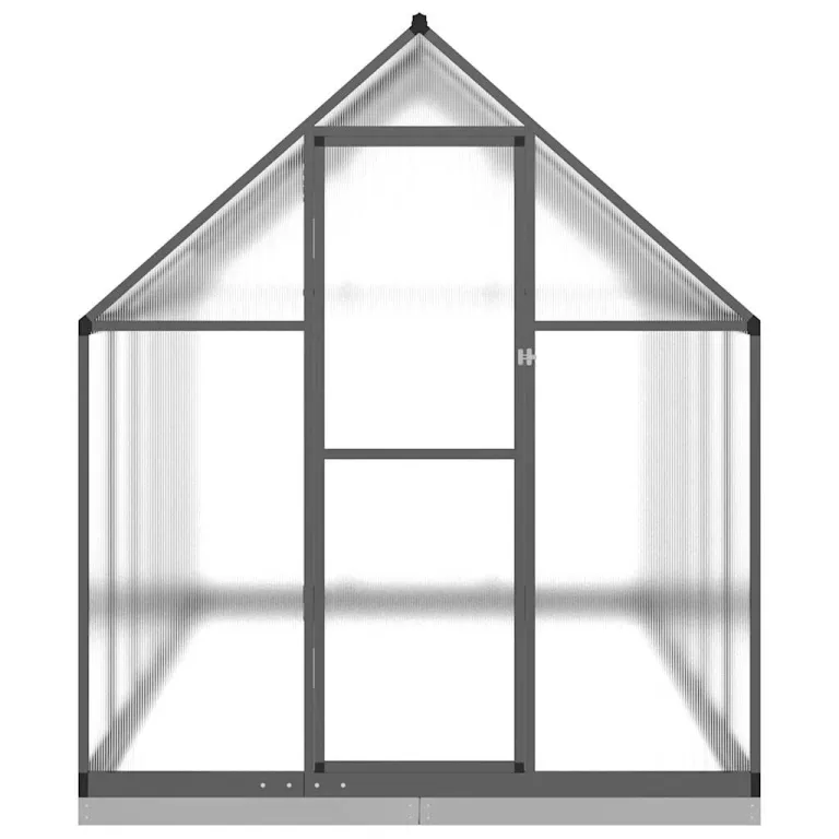 Alu Gewächshaus 334x169x202 cm mit Fundamentrahmen Anthrazit, begehbares Polycarbonat-Gewächshaus groß mit 6 cm Alu-Profilen und 7 Bodenrahmen aus verzinktem Stahl, inklusive – Bild 3