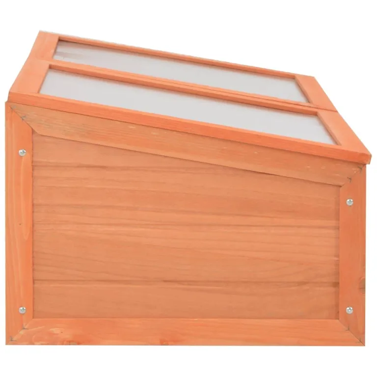 Holz Frühbeet 100x50x34 cm mit PC-Platte und Scharnierdeckel, Gewächshaus für Kräuter, Gemüse und Blumen, einfache Montage, frostschützendes Treibhaus für Setzlinge im Außenbereich – Bild 5