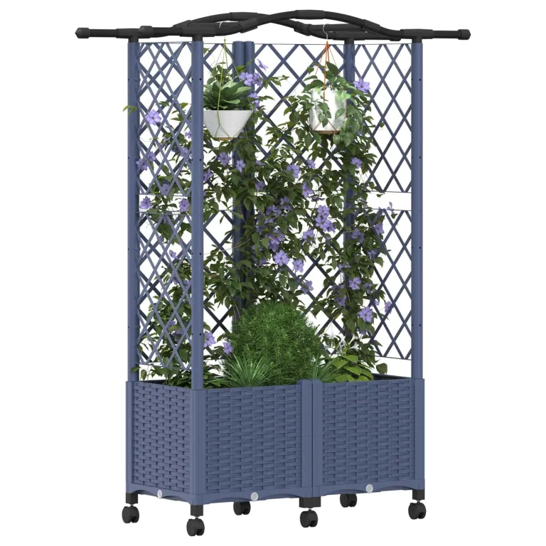 vidaXL Hochbeet mit Rankgitter und Dach Braun 163 x 40 x 144 cm PP, Garten & Terrasse, moderner Kräutertopf, Hochbeet mit Dach, mobil, Gemüse, Urbane Gartenideen – Bild 10